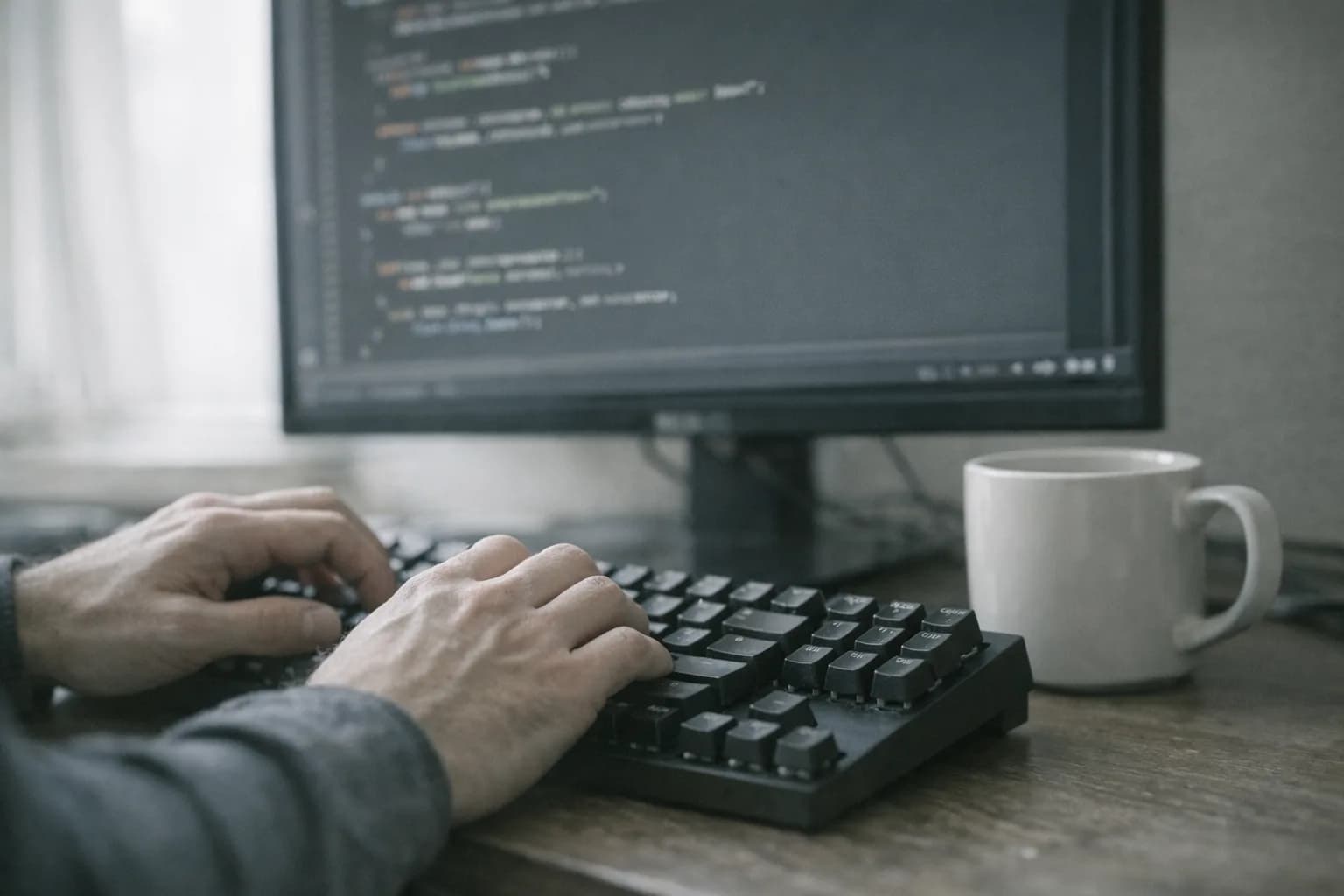 Software-udvikler gennemgår kode for sikkerhedshuller